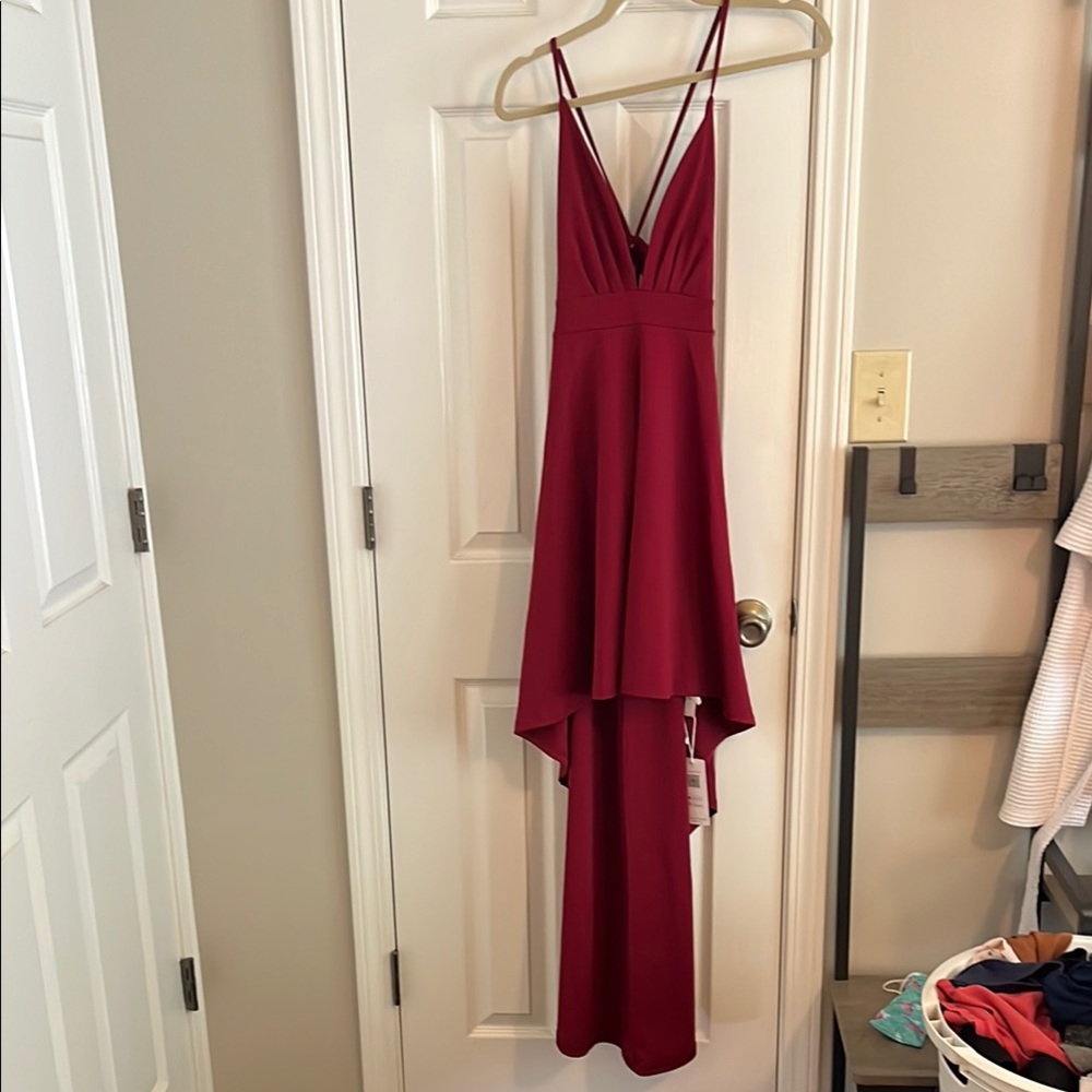 Cupshe Red High Low Sundress Spaghetti Strap Sleeveless
